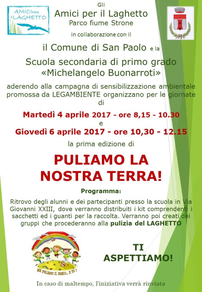 Locandina Puliamo il Mondo - aprile 2017